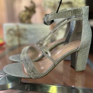 Elegant Silver Strappy Heels